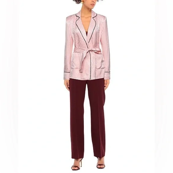 Designer In The Mood For Love Elegant Pink Women's Jacket Embedded Print